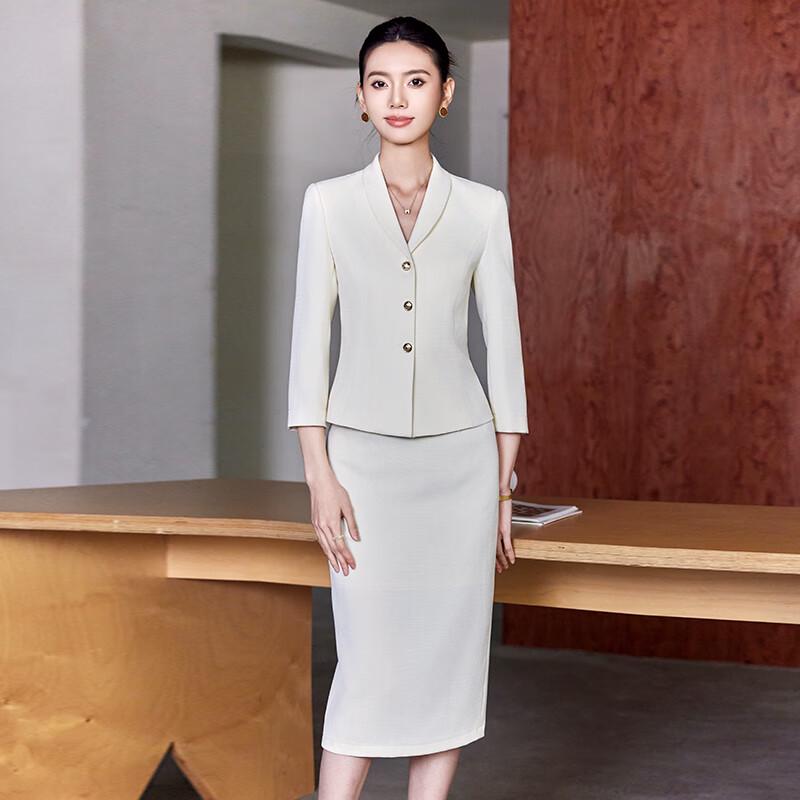 Ensemble tailleur court et jupe style français pour femme