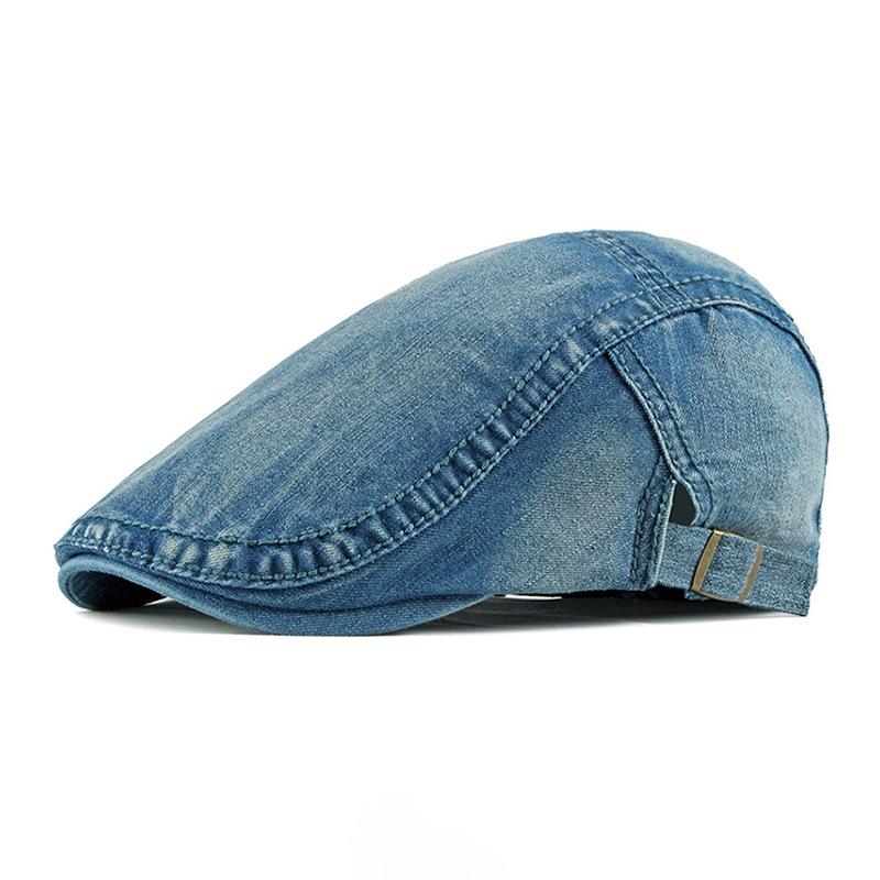 Denim Washed Cap Women's Light Plate Simple Beret Thin Breathable Street Fashion Forward Hat Men