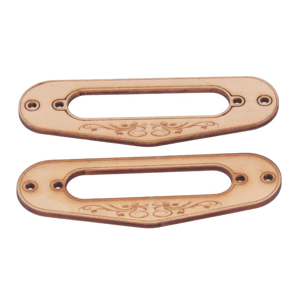 2PCS Pickup Mounting Ring Natural Maple Hard Decorative Single Coil Pickup Surround Plate for Guitar