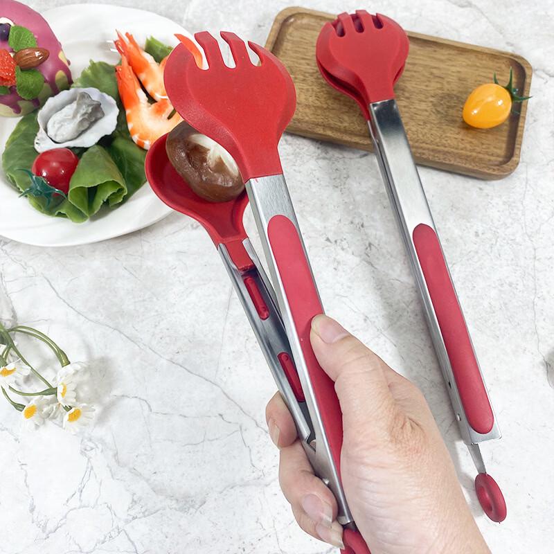 abdo Silicone & Stainless Steel Food Tongs