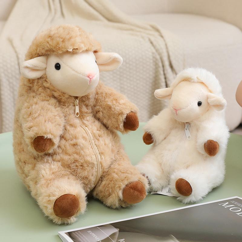 Cute Soft Sheep Plush Toys Stuffed Lamb Dolls Detachable Wool Home Decor Kids Birthday Gifts Plushie