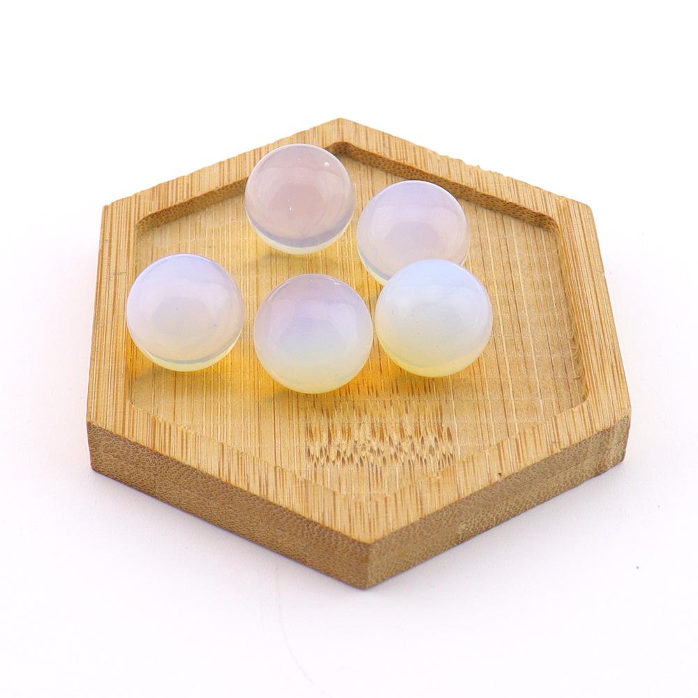 16mm Natural Agate Crystal Ball Ornament - Holeless Round Semi-Precious Stone for DIY Jewelry (BJ12)