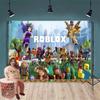 Roblox Boys' Game Birthday Party Decoration Banner 5x3 Ethylene Photography Backdrop Cloth