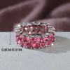 New Arrival Big Bling Red Zircon Stone Rings for Women Fashion Wedding Engagement Ring Hip Hop Jewelry Gift