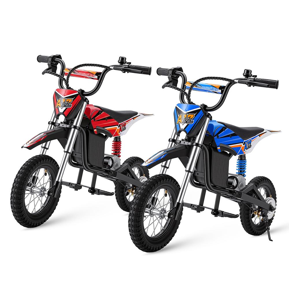 Trotinetă Electrică A12 pentru Copii 350W 4.5Ah Roți de 12'' Suspensie Față și Spate 3 Viteze 8-25KM/H Autonomie 19-22KM Trotinetă Electrică pentru Copii