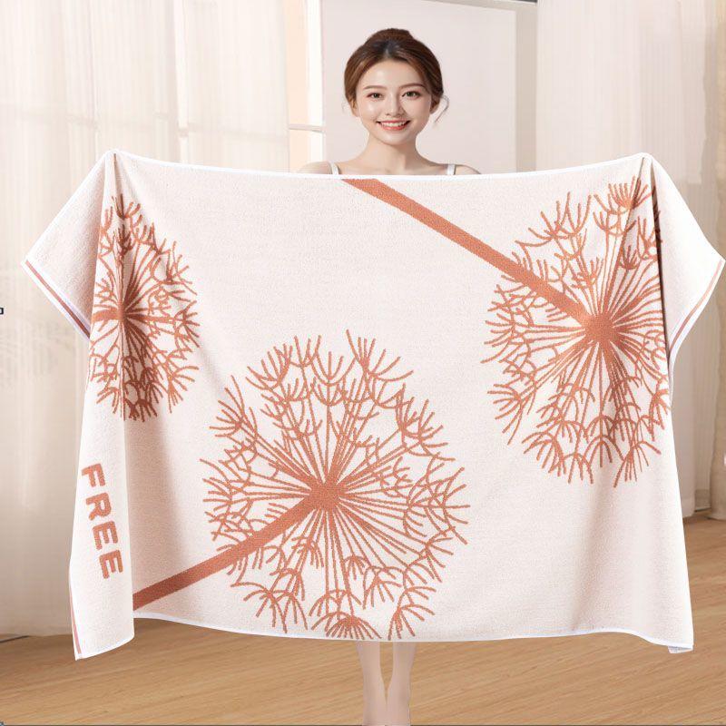 Dandelion pattern bath towel adult cotton soft absorbent men and women special bath wrap large towel household items
