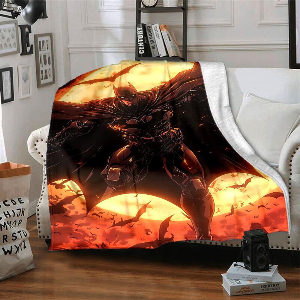 1pc Batman Flannel Throw Blanket - HD Printed Lightweight Soft Warm All-Season Blanket for Sofa, Bed, Travel, Camping 173