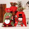 Linen Christmas Gift Bags 3D Drawstring Candy Bags Santa Claus Backpack  Party Daily Festival