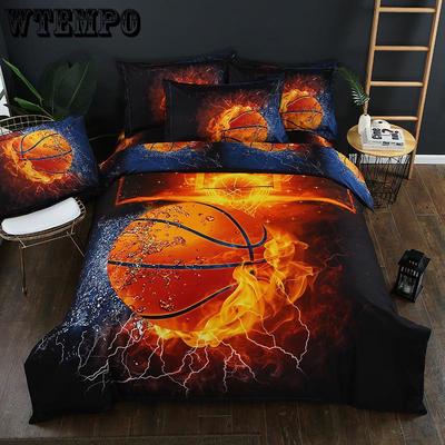 Yatak Nevresim Takımı Basketbol Baskılı Kişilik Moda Serisi Polyester 3d Desen 3 adet / 2 adet