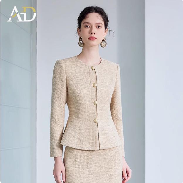 Costum Rochie Khaki de Toamnă pentru Femei cu Coadă de Pește - Stil OL Profesional Slim Fit