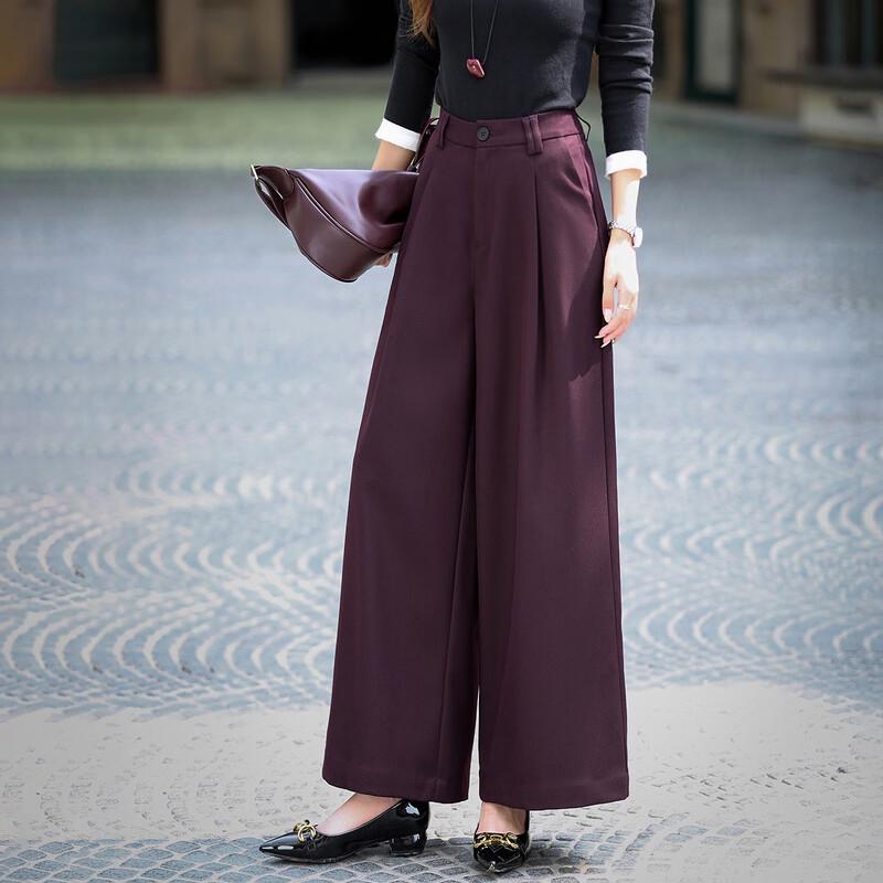 Demana Women's Pleated Wide-Leg Commuter Trousers