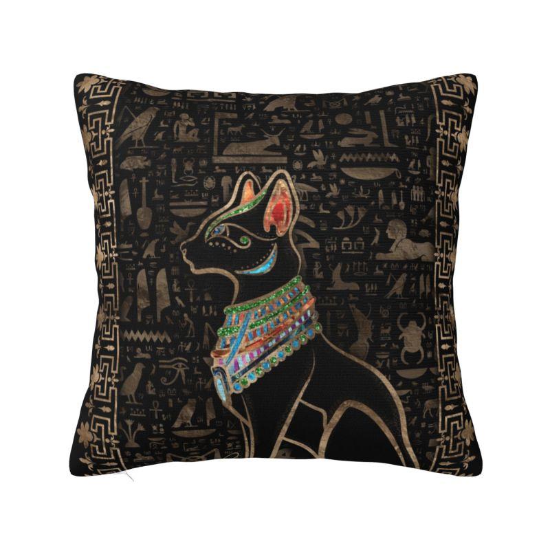 Egyptian Cats And Eye Of Horus 4 Cushion Cover Egypt Velvet Modern Pillow Case for Sofa