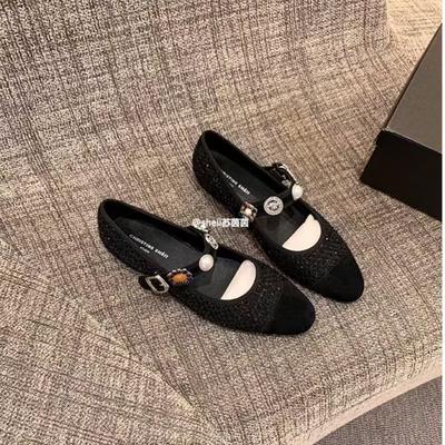 [] Princesse Anne~ Xiaoxiangfeng badge tweed boucle Mary Jane chaussure unique banquet femme