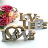 Holzornament Retro-Stil LOVE Wörter Hochzeit Desktop Tisch Mittelstücke LOVE Schild Langlebiges Kunsthandwerk