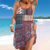 Women's Beach Dress Mini Dress Block Patchwork Print Casual Modern Dress Sleeveless Loose Fit Outdoor Daily Summer