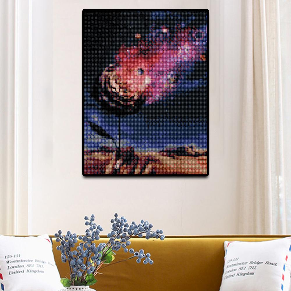 Diamond Painting Full Drill Destroy Rose Round Diamond Painting Handmade Starry Sky Diy Diamond Mosaic Painting Home Decoration