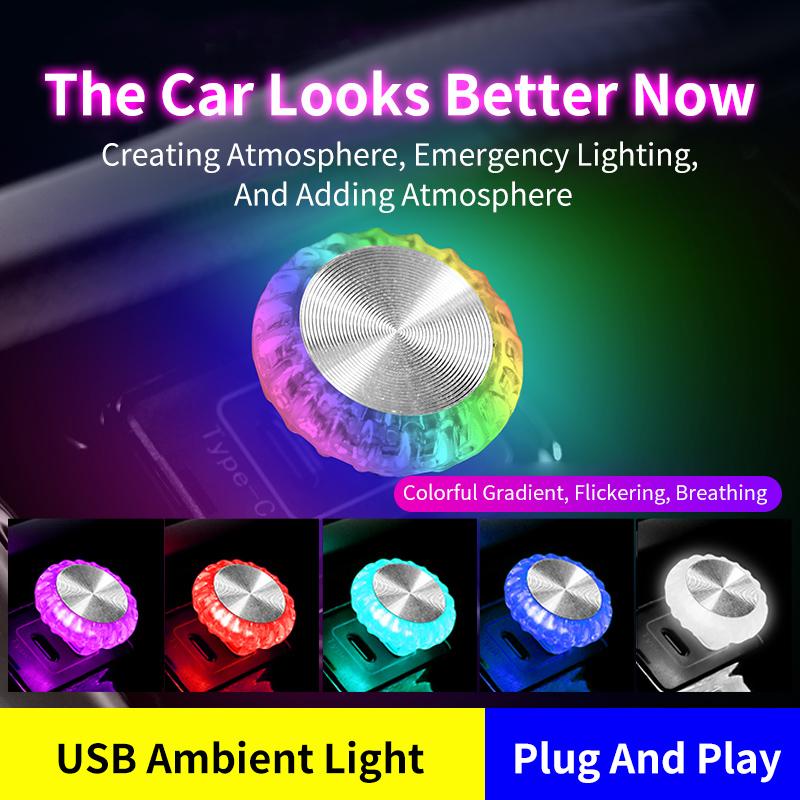 Car USB Atmosphere LED Light Colorful Night Light Free Modification Car Atmosphere Light Indoor Decoration Household Lights