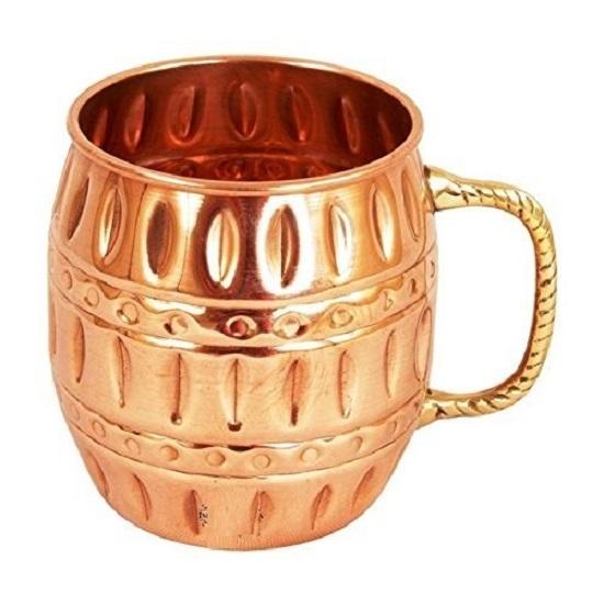 @ Copper Round Barrel Shaped Design Mug 245Gm