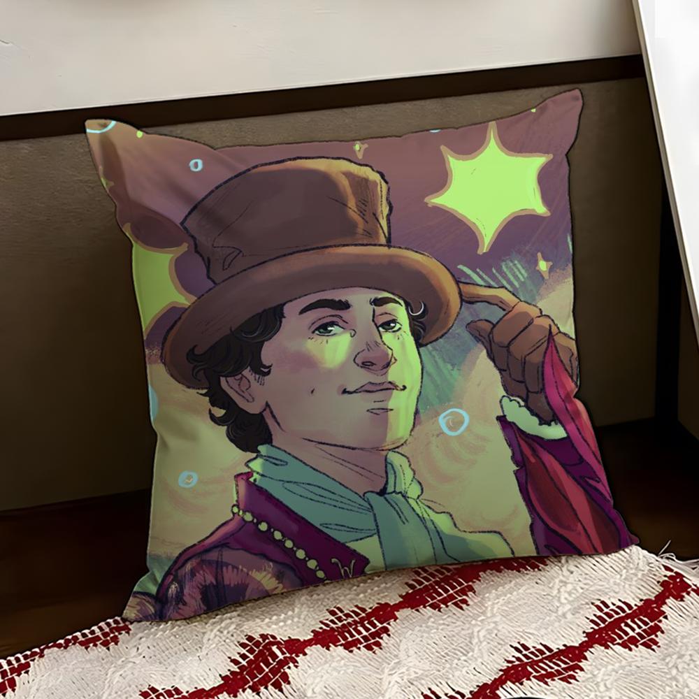 Moive WWonka New Cushion Cover Reversible Soft Durable Pillow Cover Home Car MultiScene Use for Daily Comfort