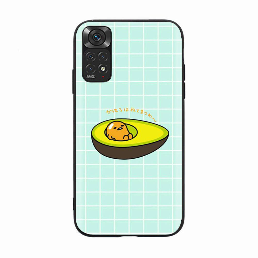 H-2 Gudetama Lady Egg Black Sofe Case for iPhone 16 15 Plus 14 13 Mini 12 11 Pro 8 6 6S SE 5 XR XS Max Realme C30 C33 C32 9I VIVO V29 V27 V23 Y36