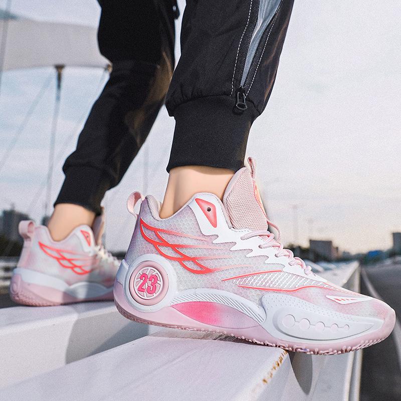 Middle School Students Sports Shoes Lightweight Shock-absorbing Mesh Breathable 4-6 Grade Primary School Students Basketball Shoes Wear-resistant Non