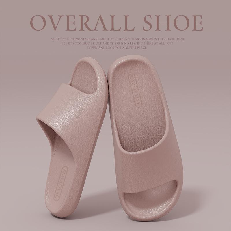 Leather pattern cool slippers thick bottom men's and women's home non-slip bathroom non-smelly feet home indoor summer