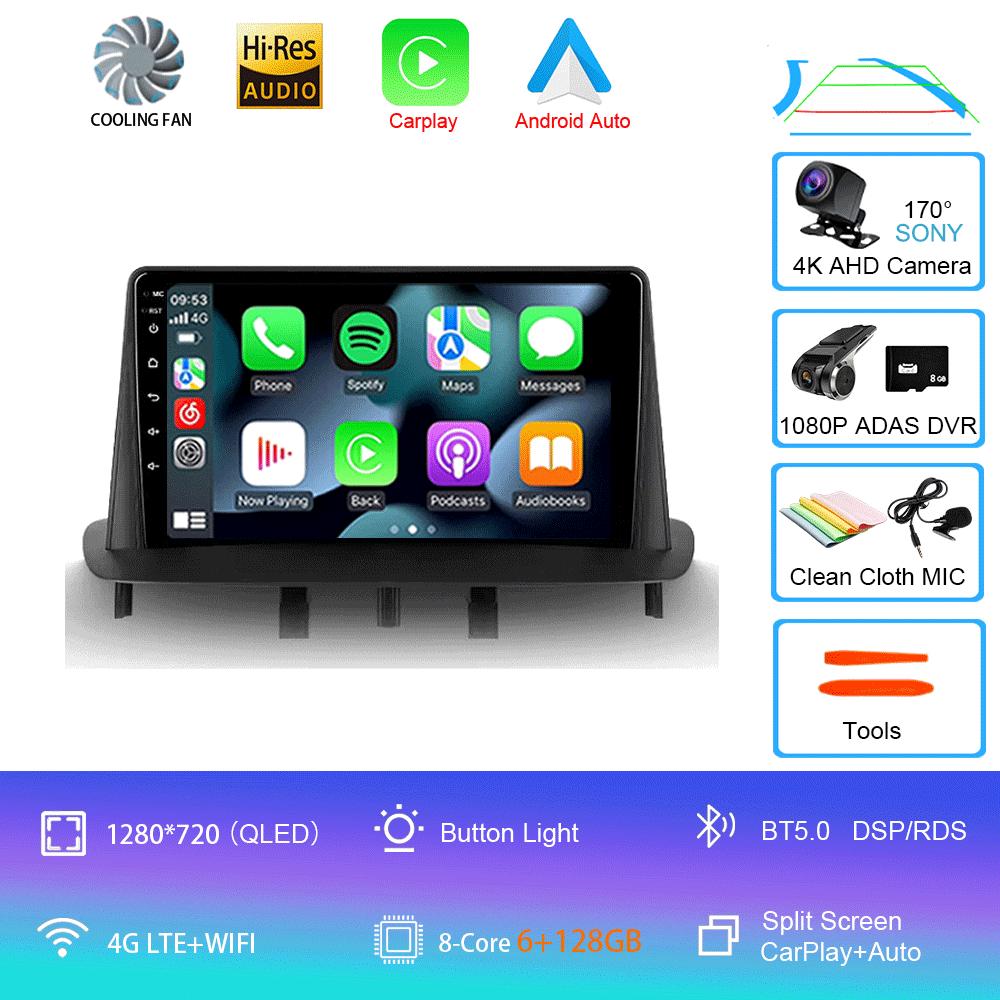 Android 14 Video Player  Car Radio For Renault Megane 3 2008 - 2014 Multimedia Navigation GPS No 2din 2 Din Dvd