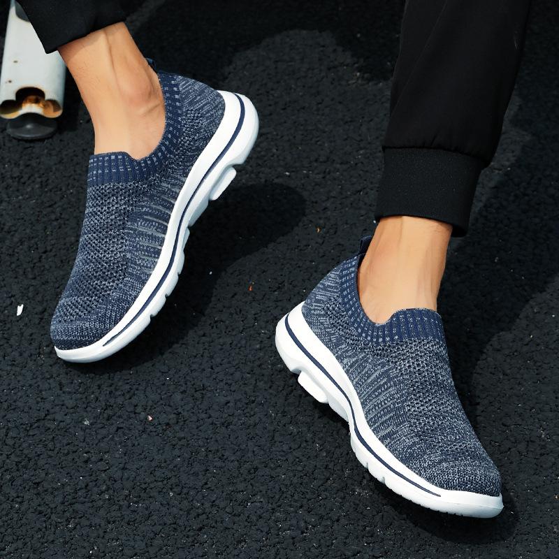 Sommer neue Herren Low-Top Fly-Woven atmungsaktives Mesh lässig schlicht große Größe 45 Slipper zum Hineinschlüpfen