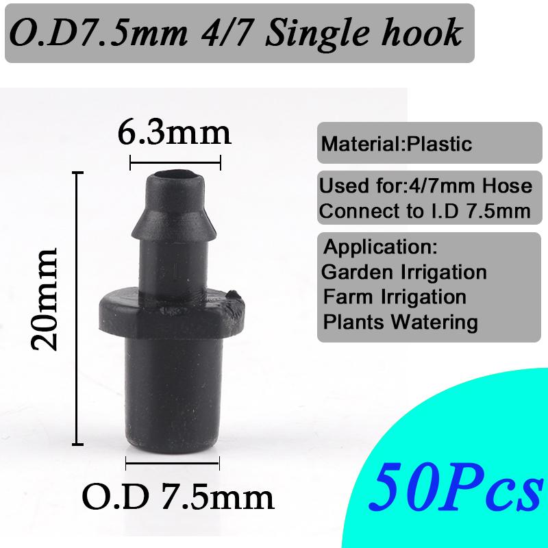50~10Pcs Garden Water Connector 4/7mm 1/4'' Hose Barb Straight Connectors Micro Irrigation Sprinkler Accessories Watering Tools