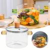 Transparent Glass Stewed Pot High Temperature Resistance Noodle Bowl Kitchen Supplies