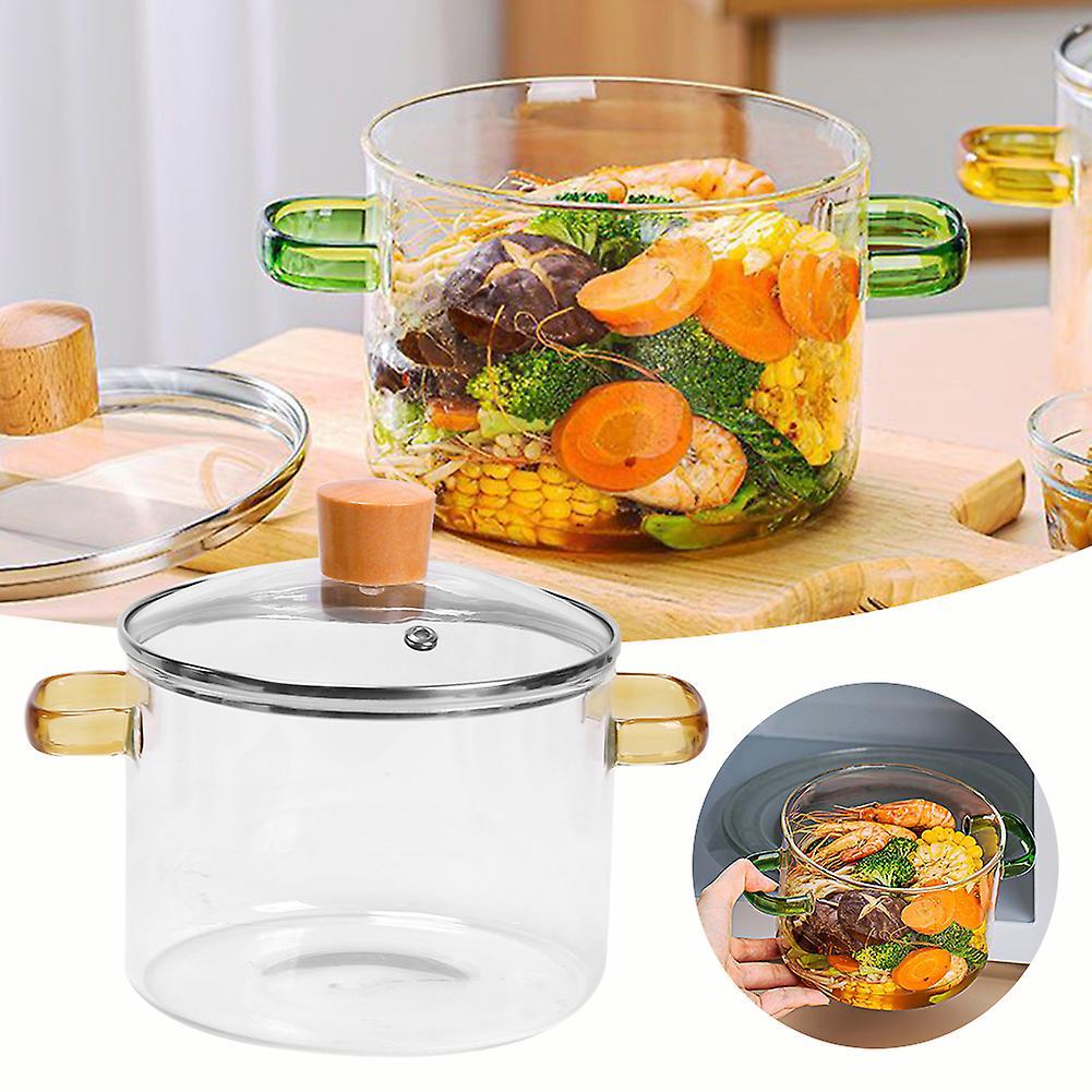 Transparent Glass Stewed Pot High Temperature Resistance Noodle Bowl Kitchen Supplies