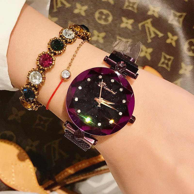 Montre Lazy Ciel Étoilé Montre Tendance Mode Femme Étanche Nouveau Modèle