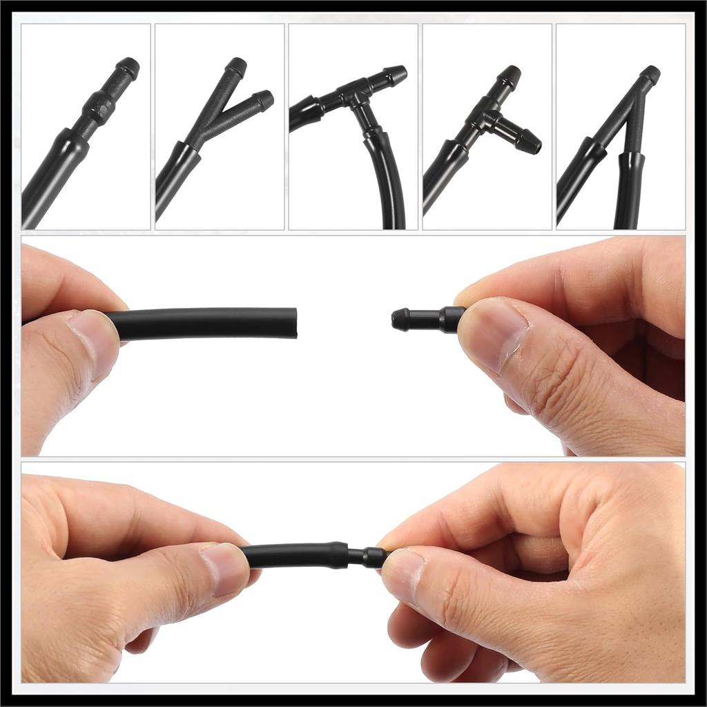 Vordere Windschutzscheiben-Waschdüsen-Wischer-Sprühdüsen Passend für Honda Pilot - 2er-Pack Schwarz Strapazierfähiges Material