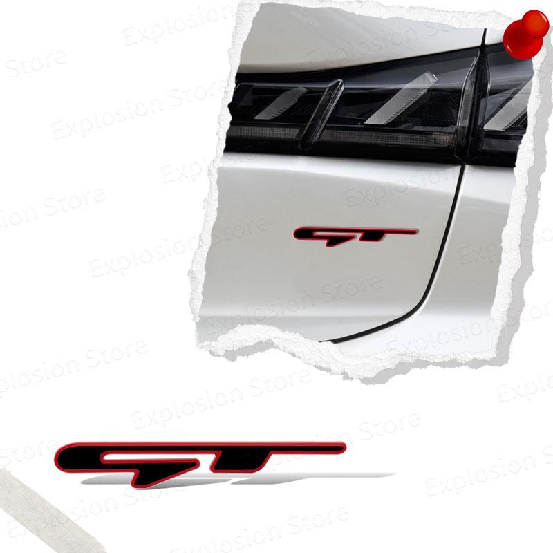 GT GT Line Logo Car Decor Metal Sticker Car Head Grill Emblem Rear Trunk Badge Decals For RCZ For Kia Sportage Rio K3 K5