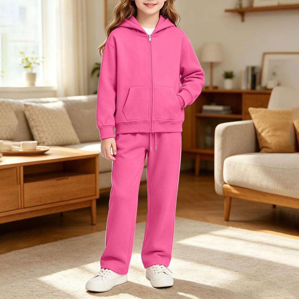 Youth Boys Girls Hooded Sweatshirt and Pants Set - Kids Sports Track Suit for Wear