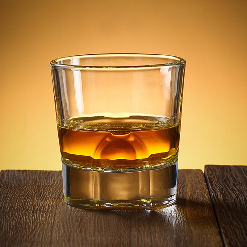 140ml/255ml 2pcs Fashion Thick Bottomed Whiskey Glasses Bar Transparent European Bourbon Brandy Foreign Wine Glasses Tasting Cup