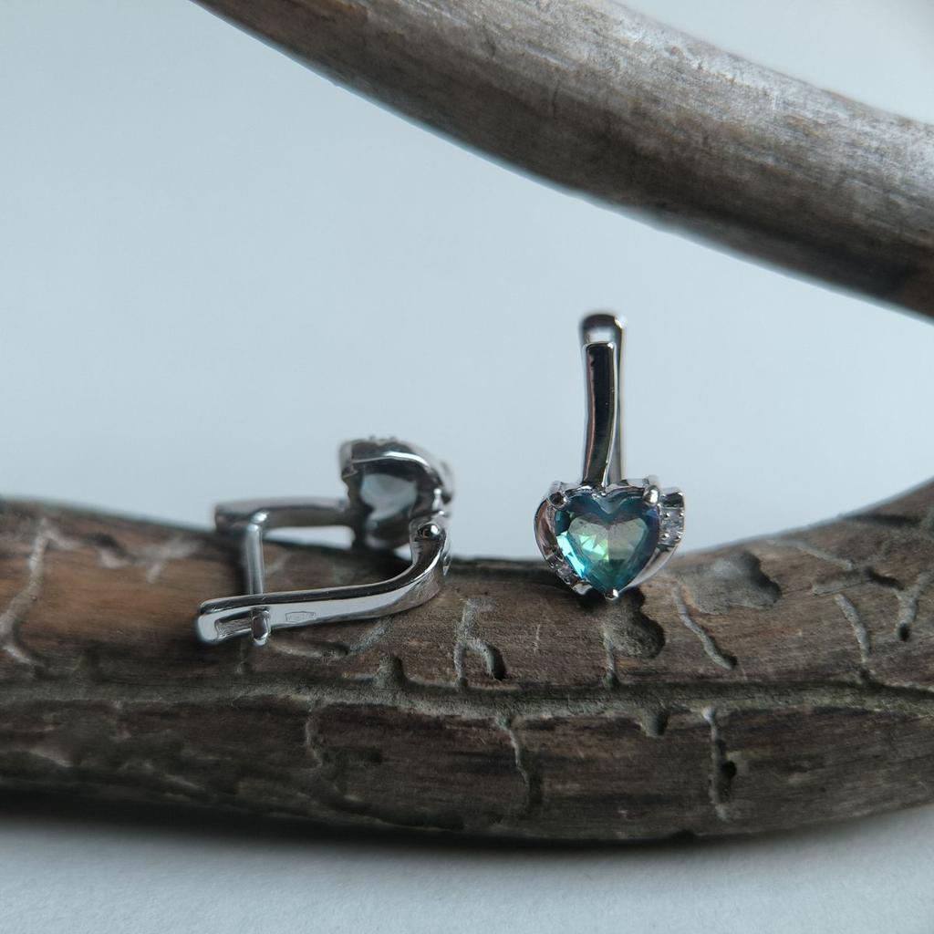 Серебряные серьги с мистик топазом 3.951ct (2191315)