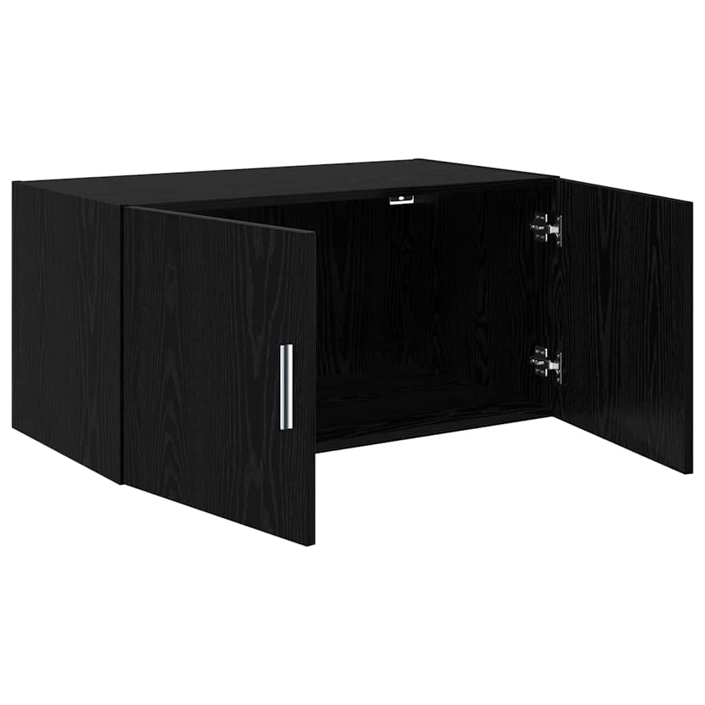 Wall Mounted Cabinet Black Oak Effect 80 X 42.5 X 40 Cm