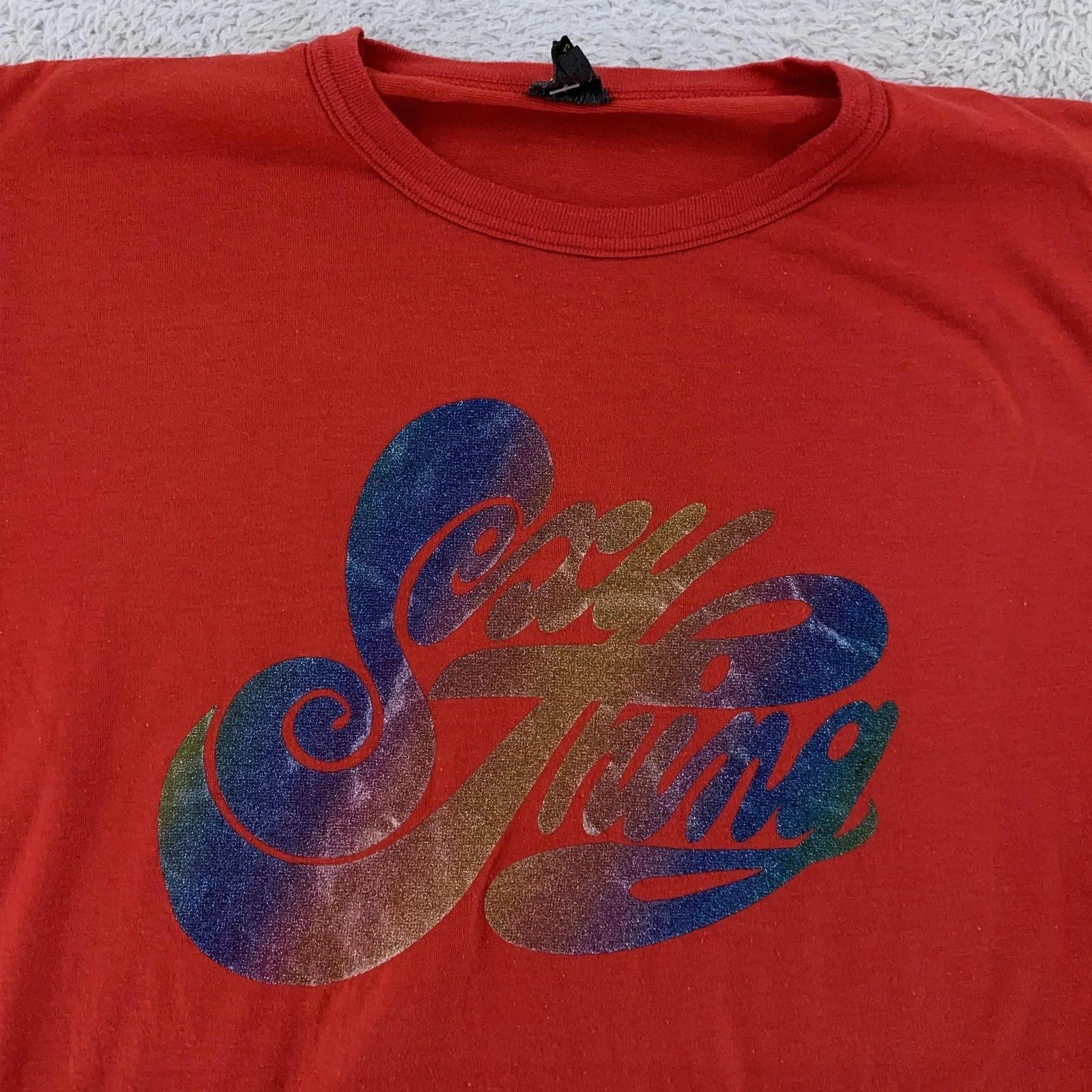 

Vintage 70s Sexy Thing T-Shirt CROP FIT XS Iron On Rainbow Iridescent Disco 80s S