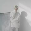 2024 Trendy Men's White Knitted Sweater: Loose, Handsome Design for Autumn/Winter