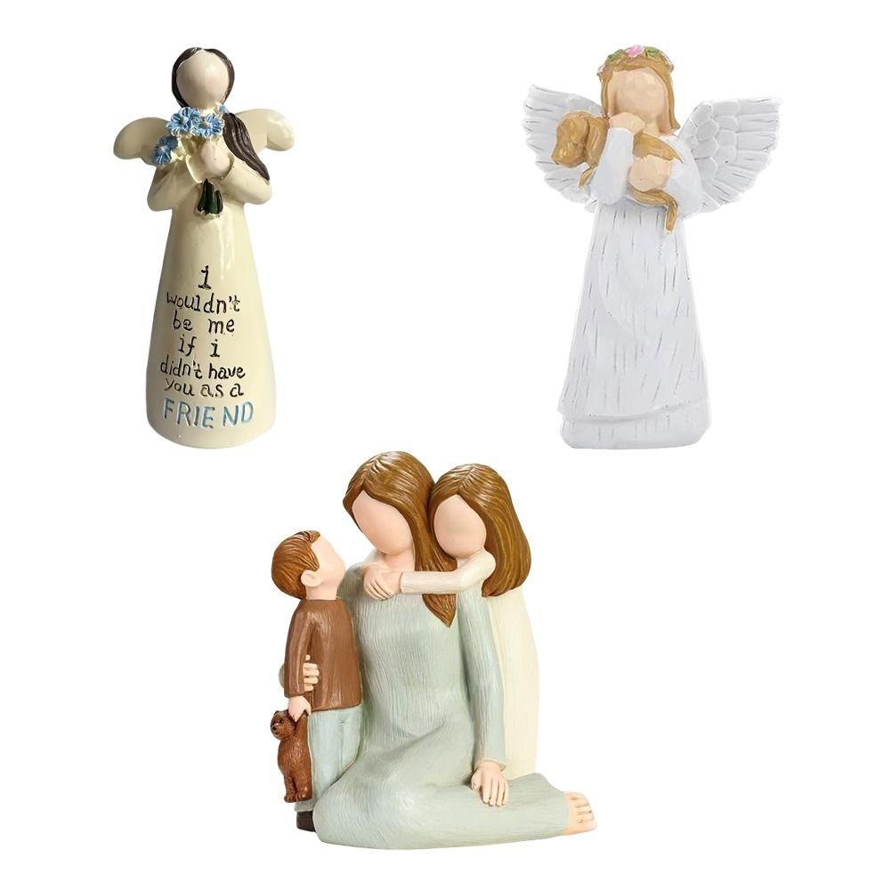 Love and Serenity Angel Ornament Resin Guardian Angel Figurine  for Valentine's Day Mother's Day