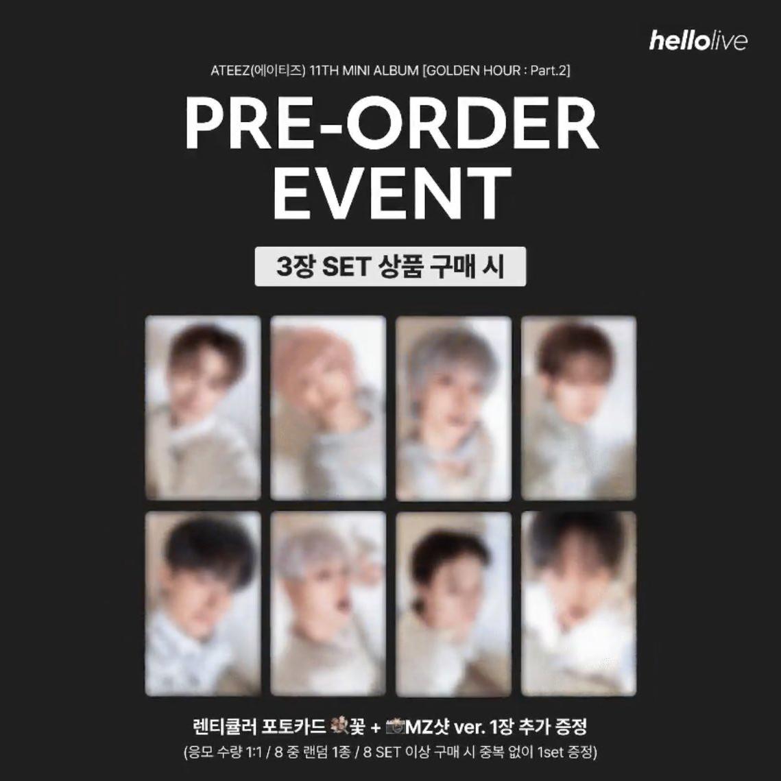 

ATEEZ 11th EP [GOLDEN HOUR : Частина 2] (+Онлайн-вигода) POB HELLOLIVE-RANDOM 1EA