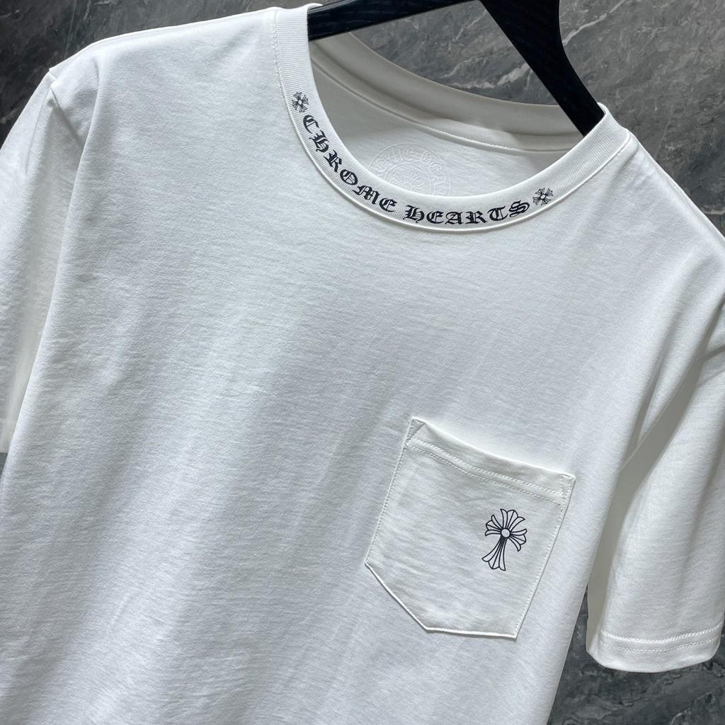 8010 CHROME HEARTS 2026 Summer New High Quality Cotton Round Neck Loose Large Size Men's and Women's T-shirt Couple T-shirt