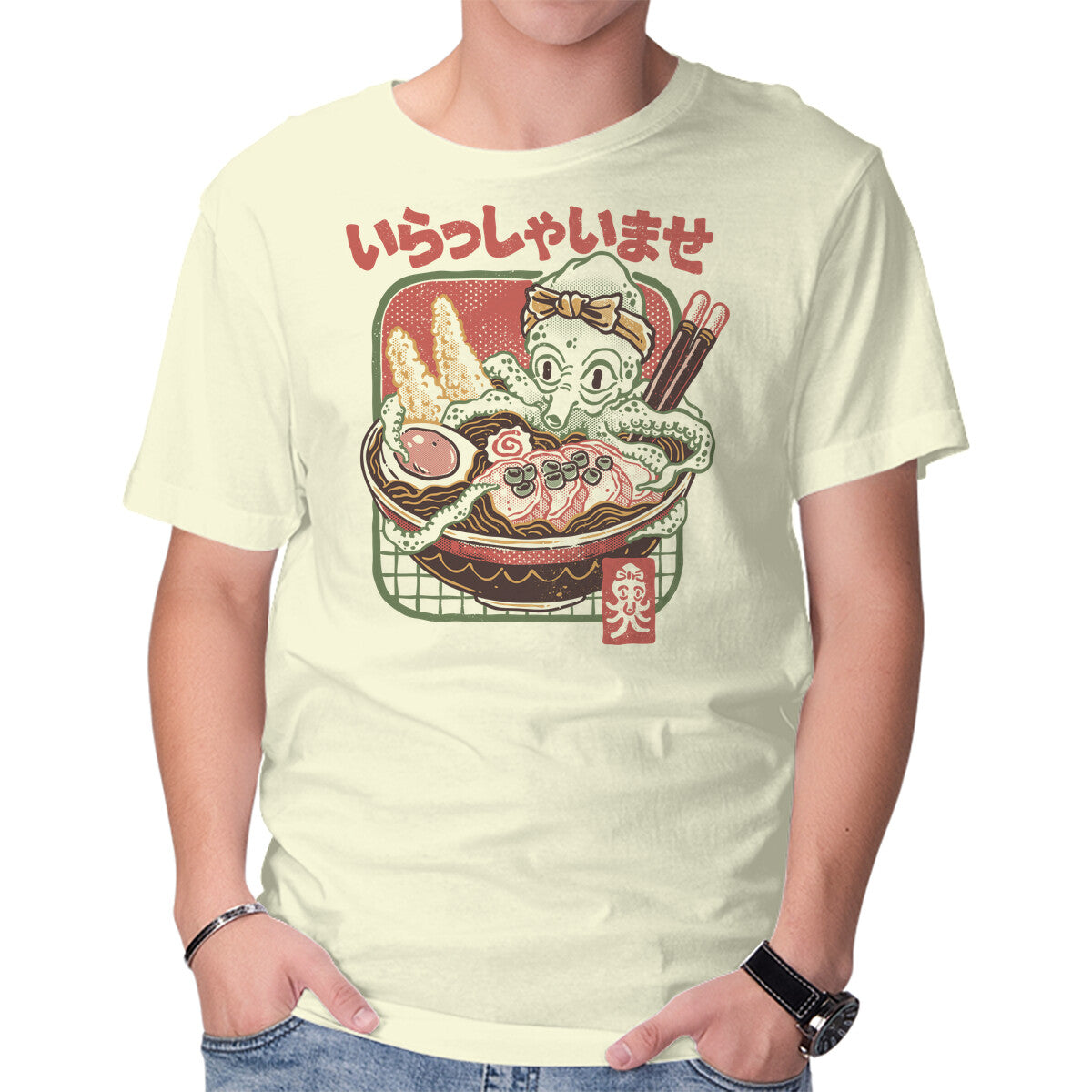 Unisex Crew Neck T-Shirt Welcome Ramen Lovers Graphic Short Sleeve Casual Tee M