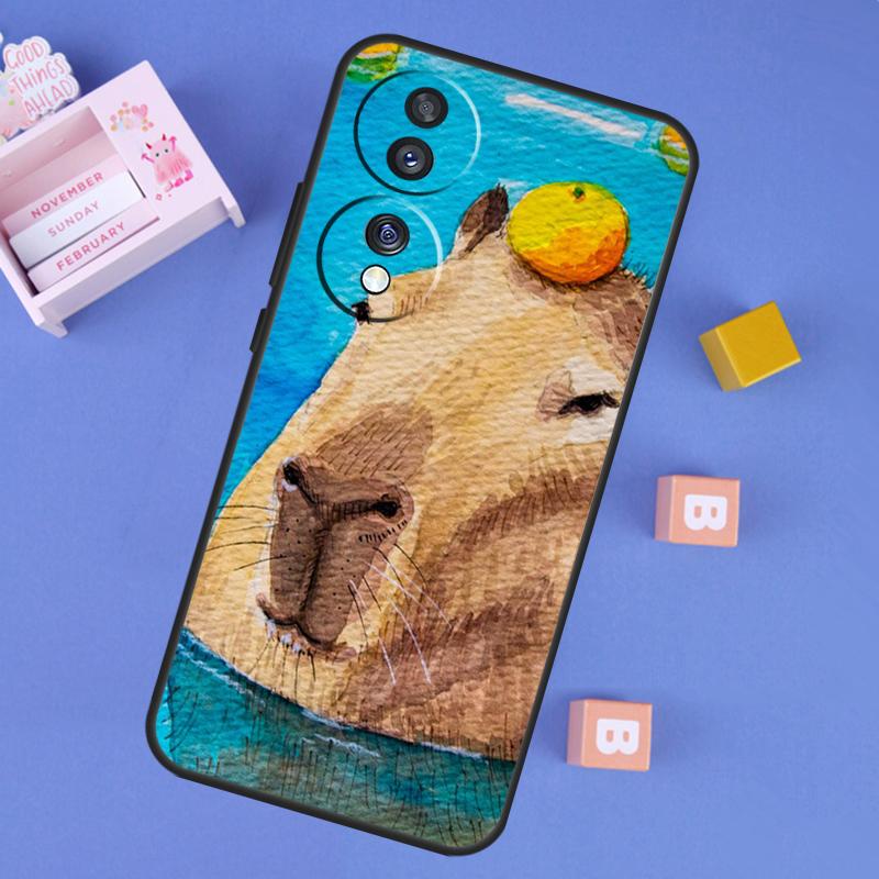 Capybara Spa Case For Honor X8b X9b X8a X9a X6a X7a X6 X7 X8 X9 Honor 90 Lite 70 50 Magic 5 6 Pro Cover