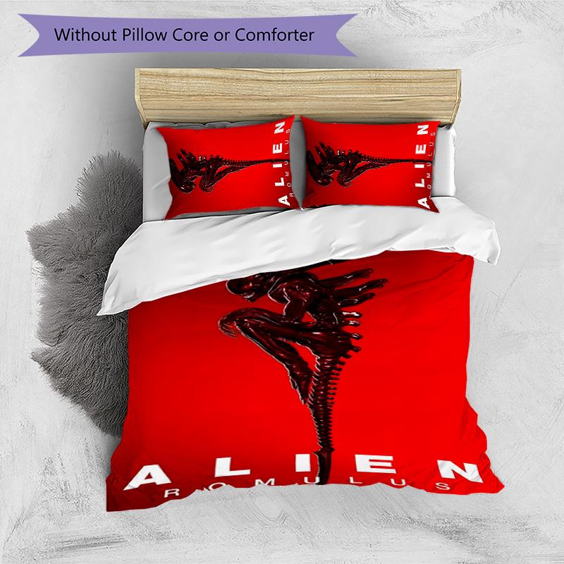 Alien 3pcs Bedding Set Duvet Cover Closure Includes 1 Duvet Cover & 2 Pillowcases for All Seasons Bedroom Home Dorm Decor