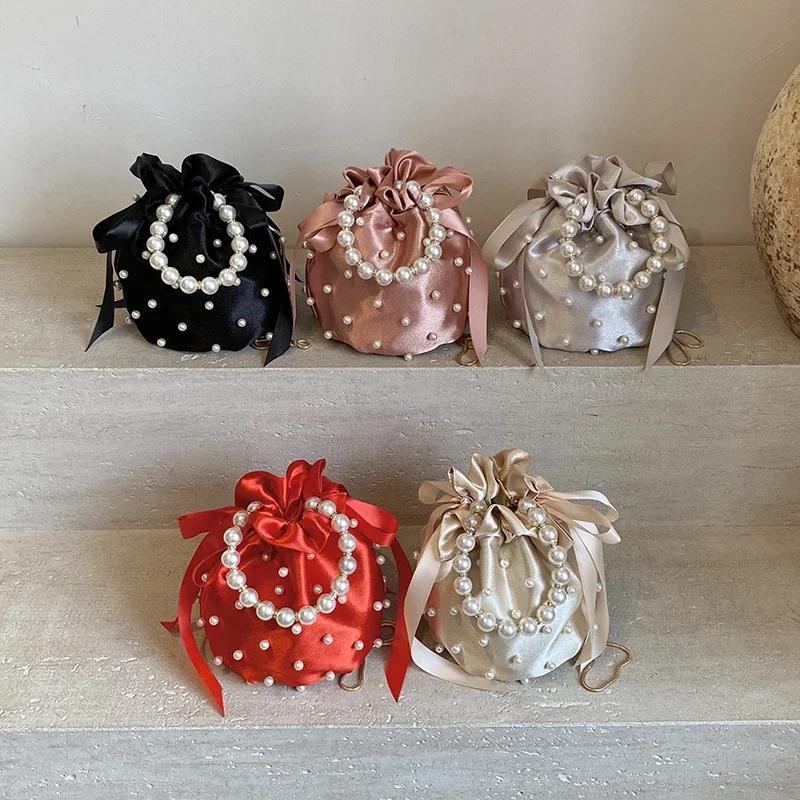 Fashion Beading Design Sweet Shoulder Bags Hot Sale Exquisite Versatile Crossbody Bags Elegant String Light Luxury Ladies Bag