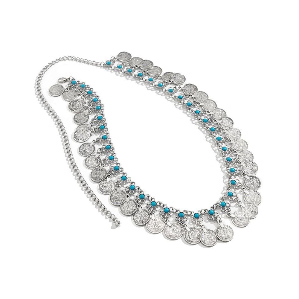 Long Tassel Coins Bead Beach Body Chain Ethnic Style Women Waist Chain Metal Belt Bohemian Belts