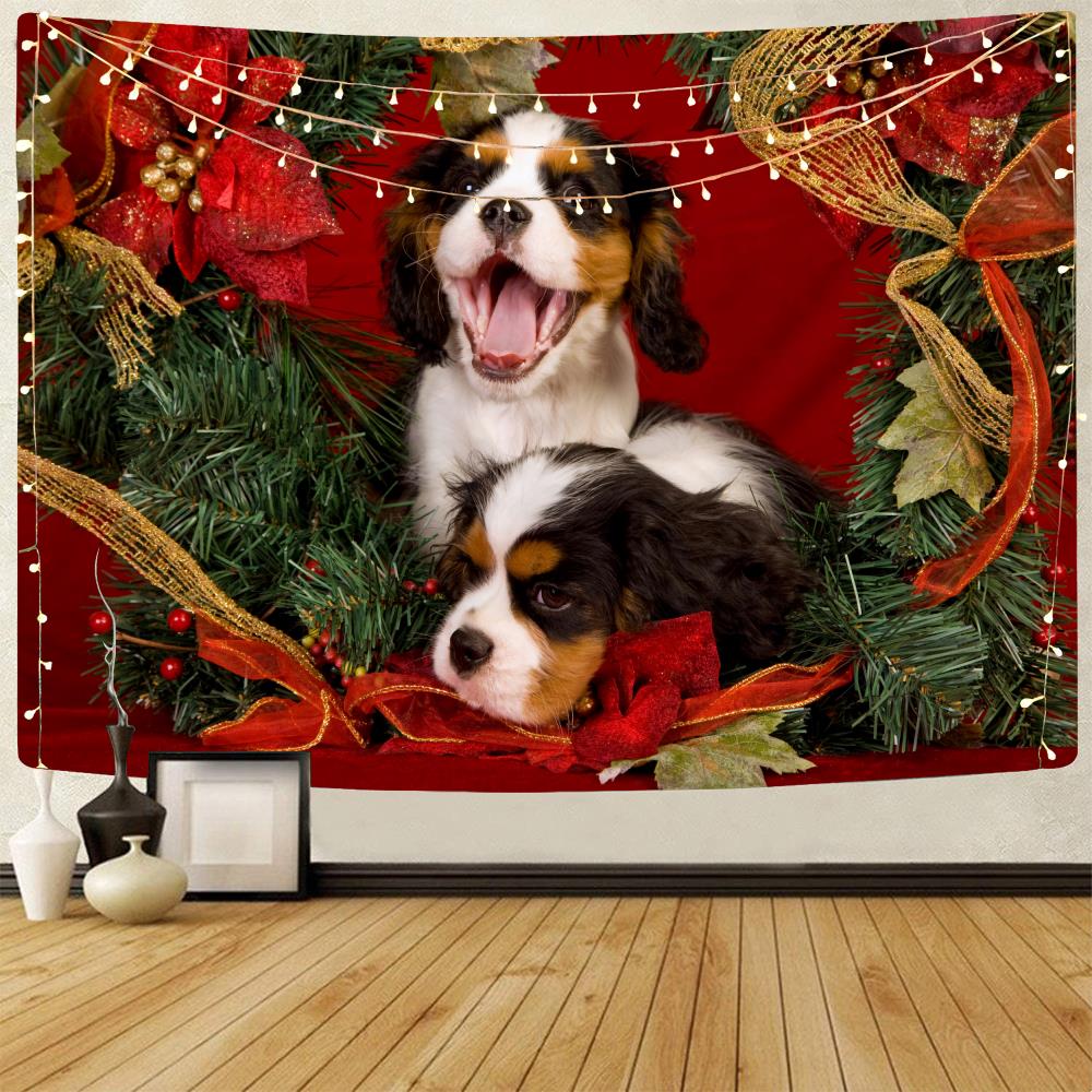 Christmas Snowman Decorative Print Pattern Tapestry Home Living Room Bedroom Wall Background Fabric Tapestry