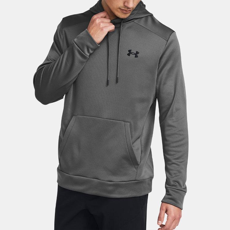 Under Armour Solid Logo Fleece Hoodie Men Hoodies Dark-Gray 1373353-025